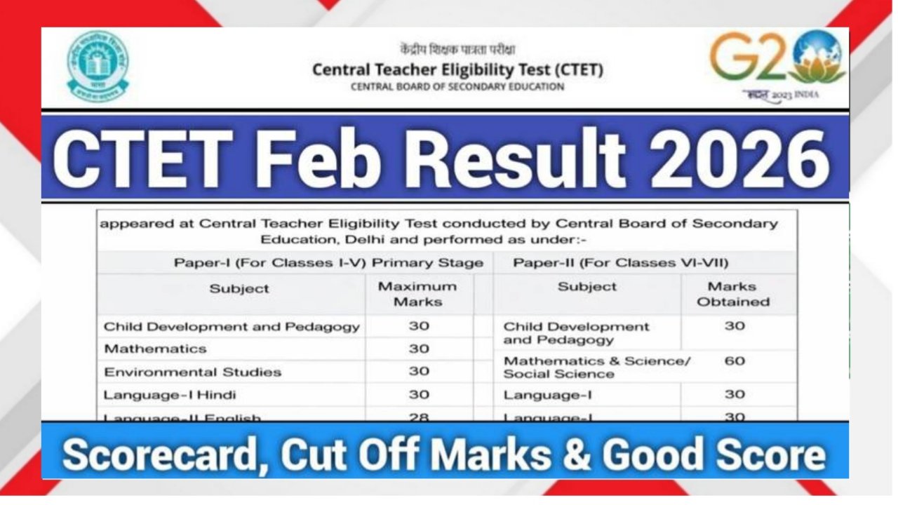CTET Feb 2026 Result OUT